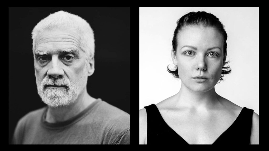 John La Briola och Lydia Ahlsén, medverkande i reading av JOB på Playhouse Teater